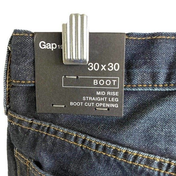Gap Women's Mid Rise Straight Leg Bootcut Dark Wash 30x30 - Picture 6 of 10